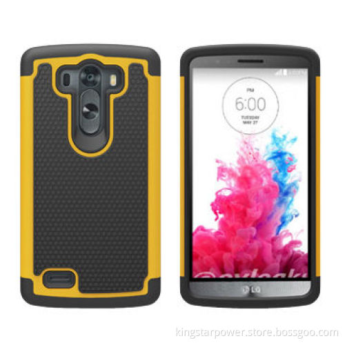 Heavy-duty hybrid cover case for LG G3 smartphone (football vein line), PC and silicone materials